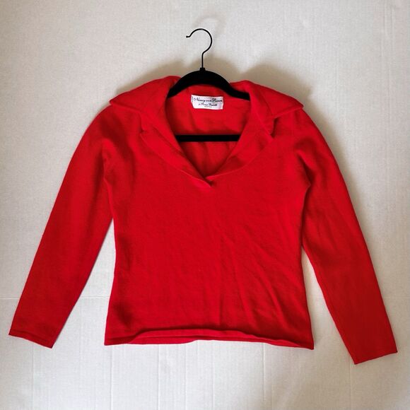 Nancy Von Riesen Sweaters - Vintage Italian 100% Cashmere Red Polo Sweater Nancy Von Riesen Women’s Medium